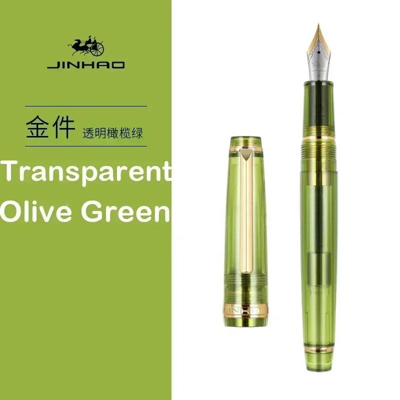 Jinhao 82 Fountain Pen Gold Trim Acrylic Barrel Fine Nib for Writing Calligraphy Signature School Office Supplies Stationery