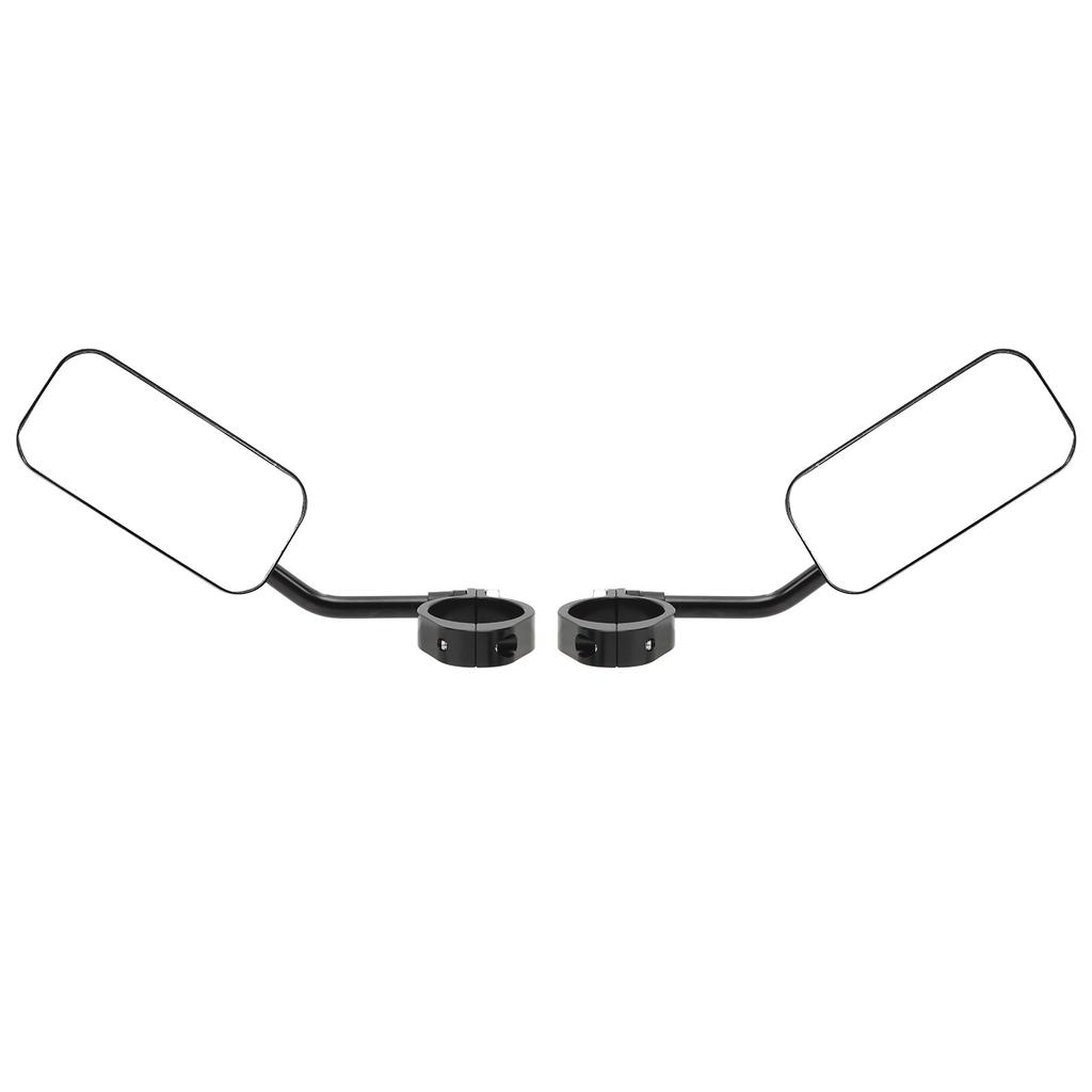 Motorrad Rückspiegel Quadratisch Klar Weitwinkel Seiten Rückansicht Flügelspiegel Kit für 38mm Innendurchmesser Stoßstange Stoßdämpfer