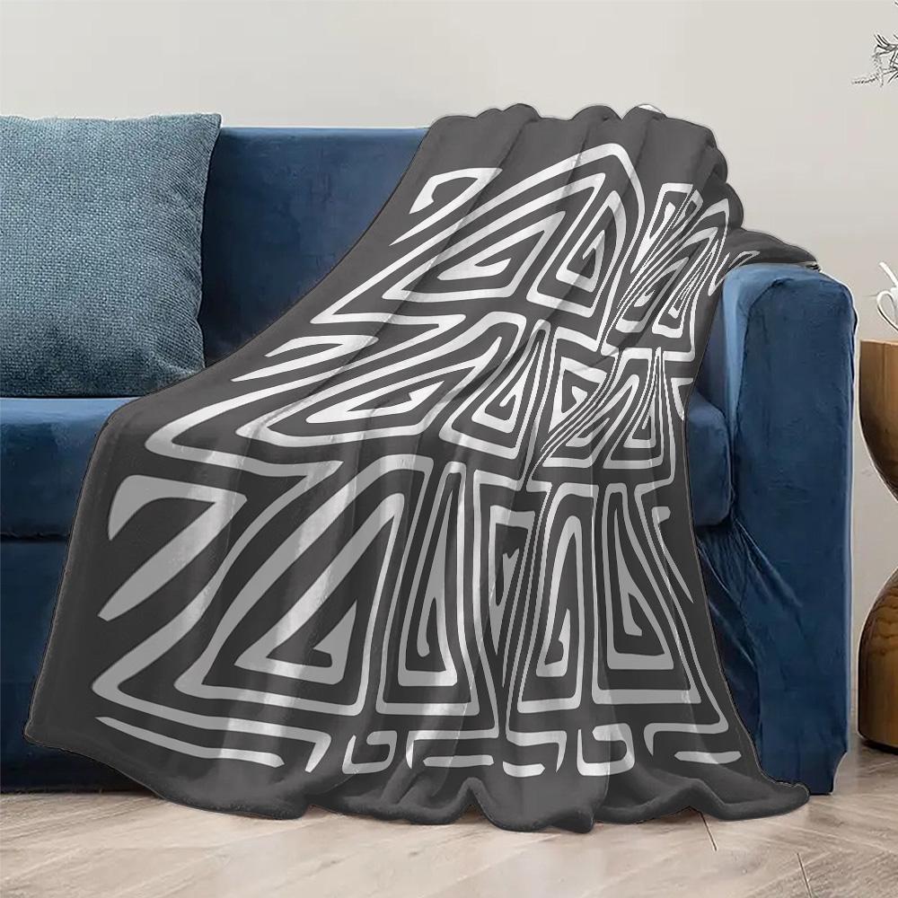 Geometric Pattern Blanket Abstract Triangle Design Throw Blanket Sofa Bed Bedding Home Decor Gift