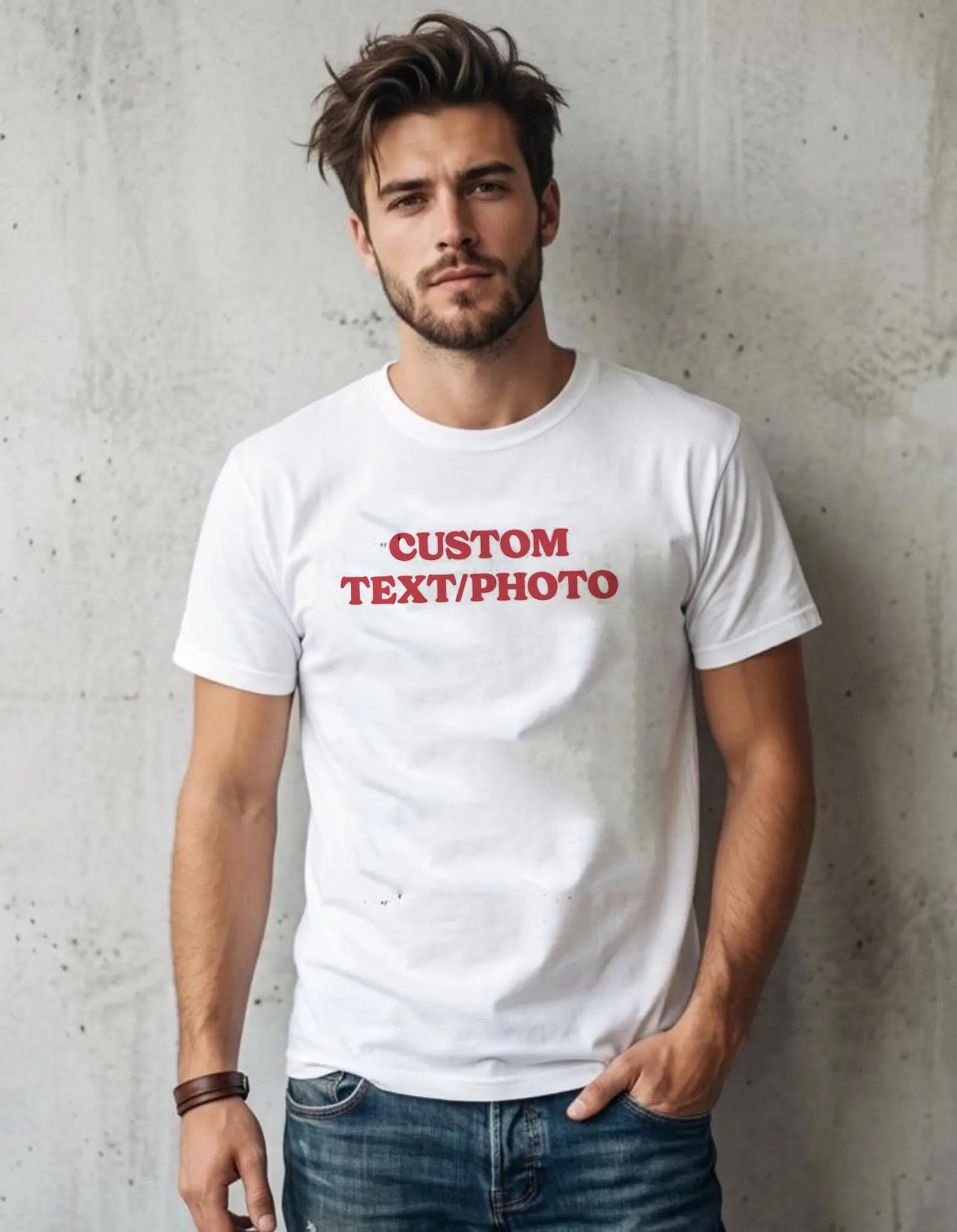 Custom text/photo Unisex T-Shirt,graphictee,y2ktee,90sstyle L