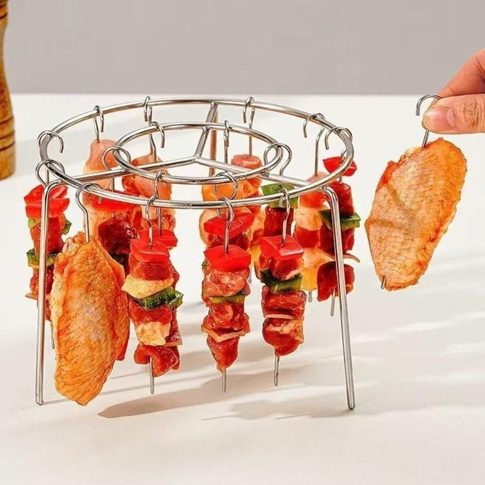 Heat-Resistant Air Fryer Skewer Stand Non-Stick Skewers Rack Oven BBQ Rack  Party Grilling