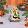 LED Light Christmas Village Scene with Santa/Tree Musical Lighted Christmas Collection Figurines for Home Decors
