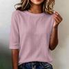 Camiseta de Manga Corta para Mujer, Corte Holgado, Casual, Ligera, Cuello Redondo, Cómoda para el Uso Diario, Blusa Adecuada para Diversas Ocasiones