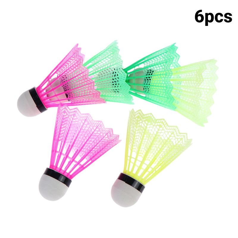 6/12Pack Durable Plastic Badminton Shuttlecocks Beginner Badminton Shuttlecocks Windproof Badminton Shuttlecocks 6Pcs