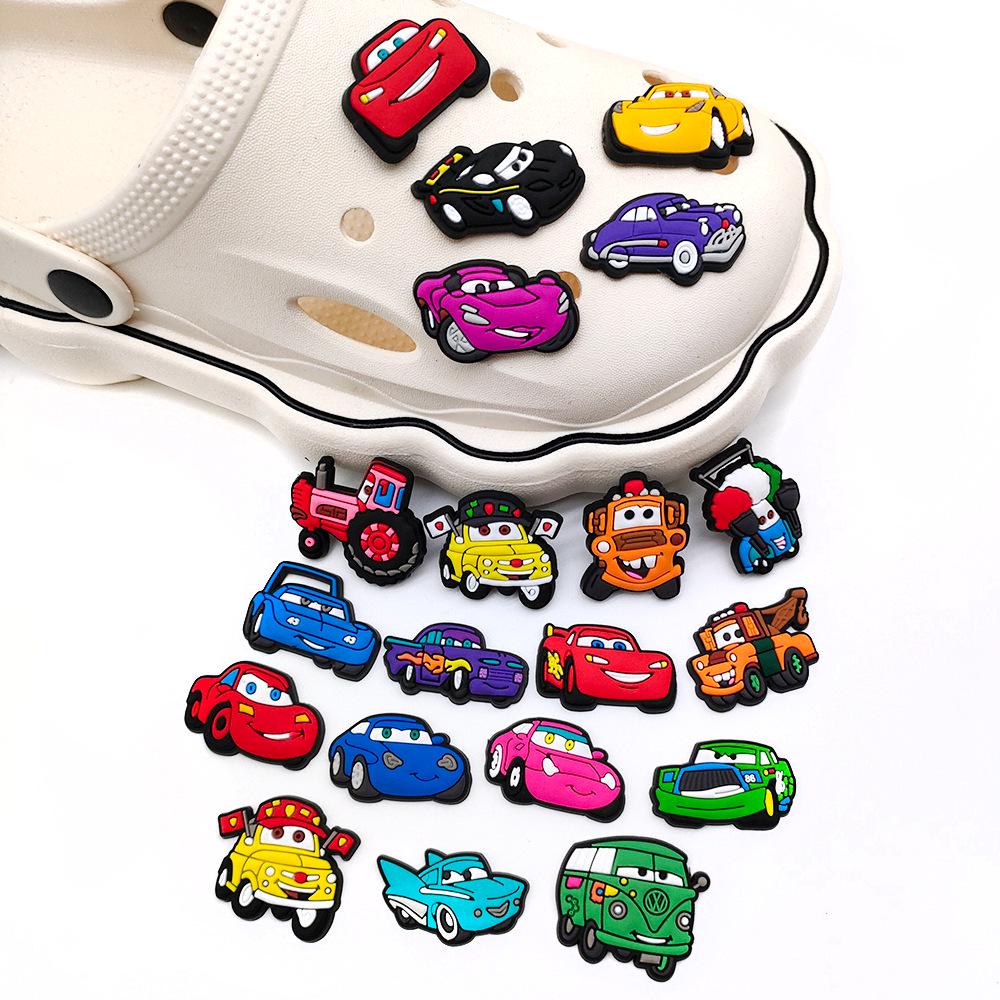 Lightning McQueen Cartoon Clog Shoe Charm - Cute Floral Rubber Accessories