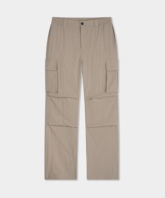 BIRBANTE Utility Parachute Cargo Pants - Beige