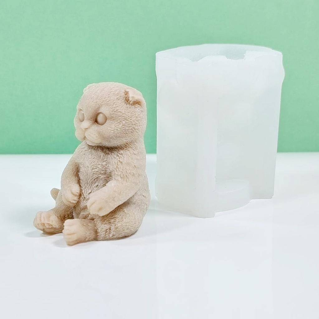 Animal Cat Scented Candle Silicone Mold Handmades 3D Scented Candle Epoxy Mold DIY Craft Women Girl Fondant Mold