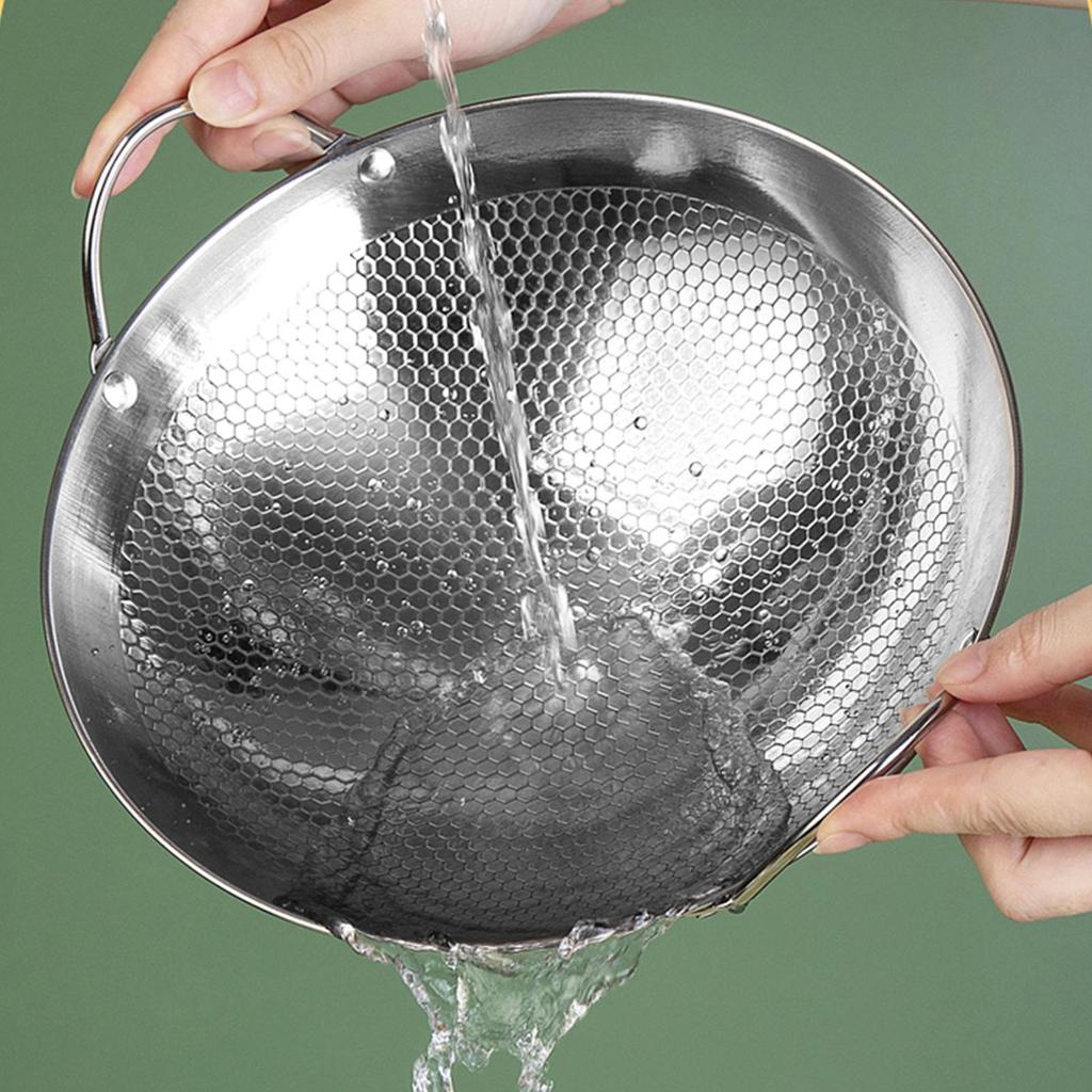 Stainless Steel Wok Pan for Home and Restaurant Stir-Frying