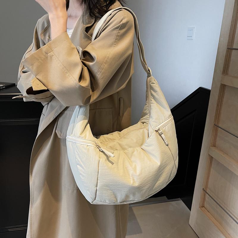 Women's Large Capacity Shoulder Bag Solid Color Crossbody Bag