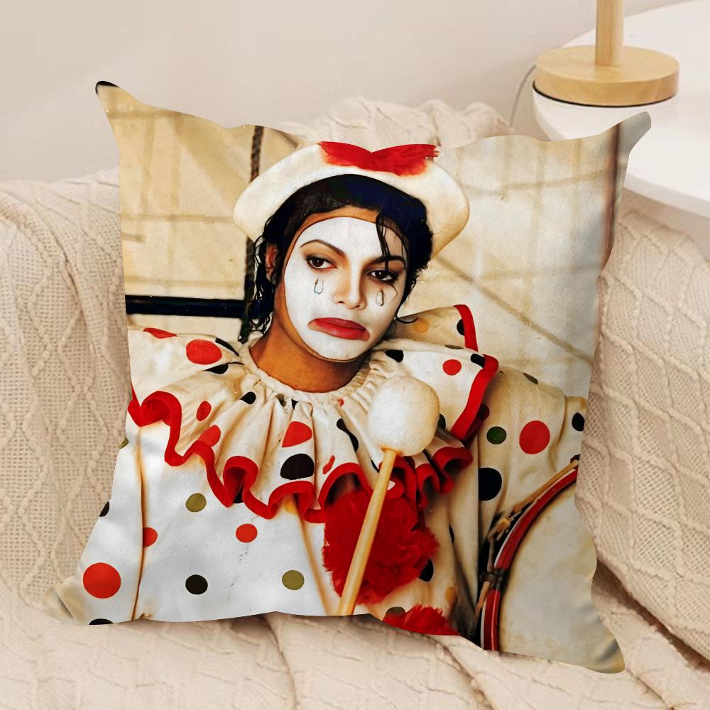 Singer Mmichael Jackson Cushion Cover Silky Short Plush Sofa Pillow Cover Hidden Zipper Soft Dustproof Case for Home Decor
