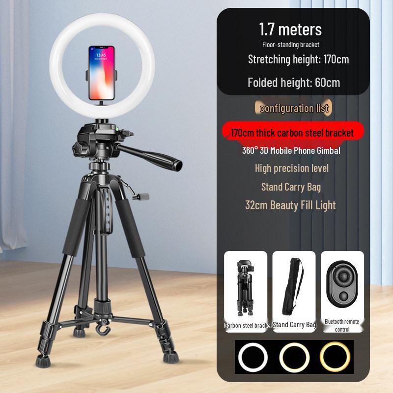 2024 Universal Phone Holder with Fill Light for Live Streaming and Outdoor Content Creators