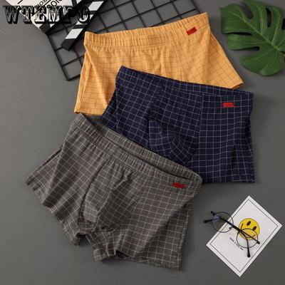 Herren Unterwäsche Boxer Briefs Herren Flache Ecke Jugend Persönlichkeit Karierte Shorts Unterwäsche