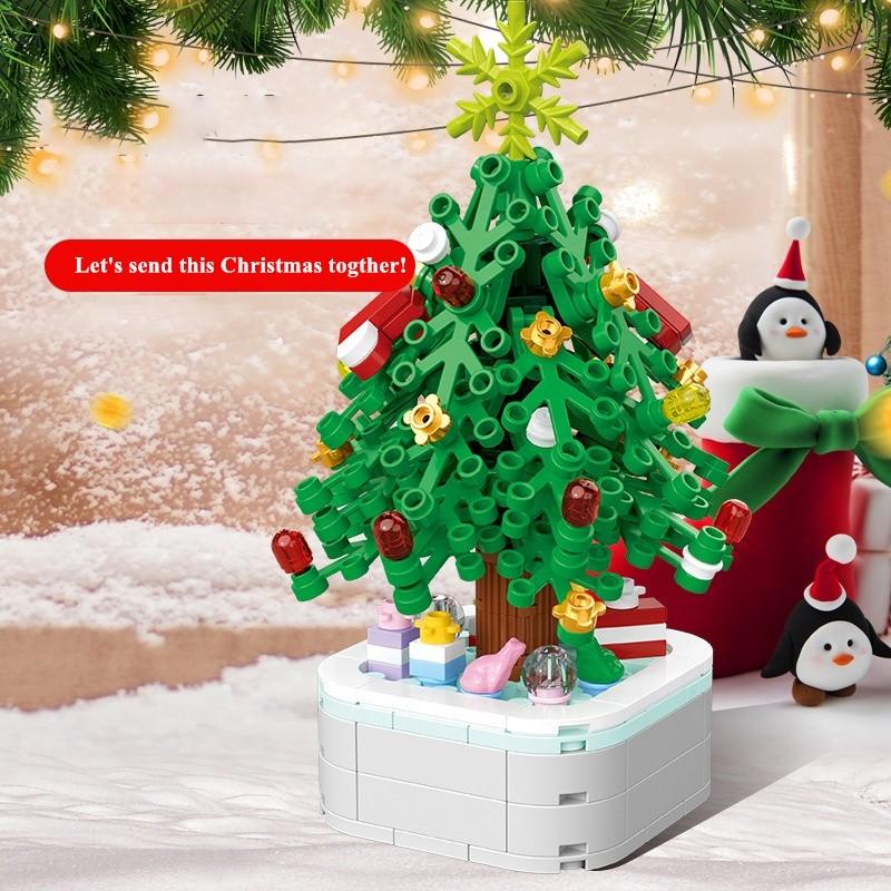 Non-Toxic 211Pcs Creative Series Christmas Tree Diy Building Blocks Educational Learning Science Bricks Halloween Gifts Toys For Children