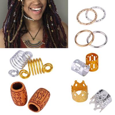 140pcs Hair Braid Rings Dreadlock Three Ply Hair Clips Loops
