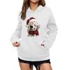 Women's Winter Christmas Printed Pullover Hooded Sweatshirt Fleece Long Sleeve Sweatshirt