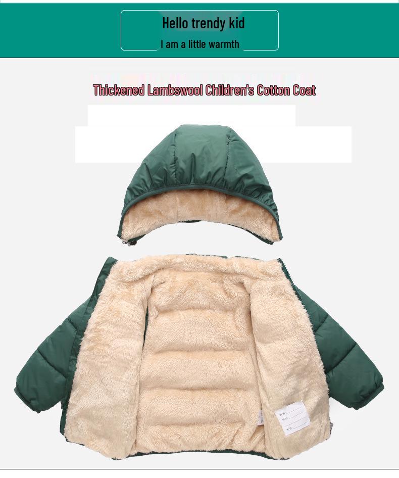 Children's Lambswool Cotton Jacket with Velvet Lining - Winter 2026 Style for Boys and Girls