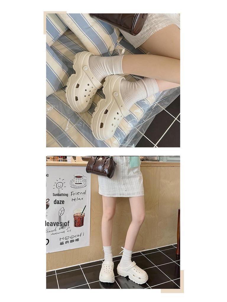 Women's Chunky Height-Boosting Odor-Resistant EVA Beach Sandals - Trendy Summer Baotou Slippers