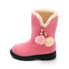 Children Kids Baby Girls Winter Warm Solid Hairball Snow Short Boots Casaul Shoes