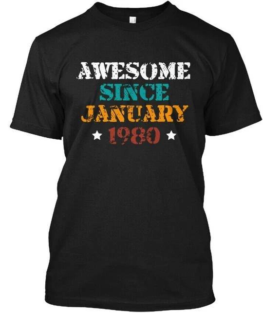 Born In January 1980 39 Years Old Gifts T shirt Made in the USA Size S to 5XL 2XL