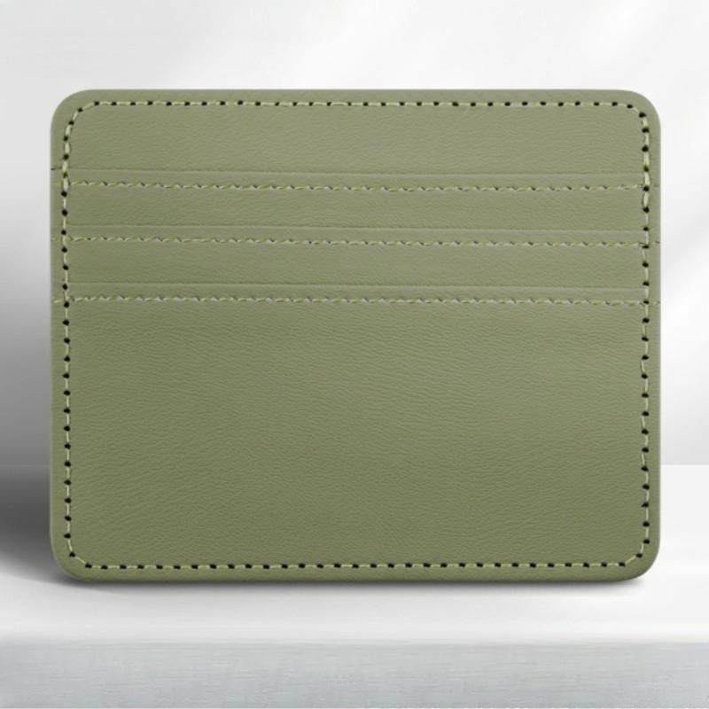 Porta-Cartões de Crédito de Couro Carteira Fina com Múltiplos Compartimentos Carteira de Cartões Portátil para Homens Presente de Natal