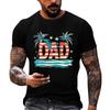 Men's Loose Fit Short Sleeve T Shirt Dad Flag Print Summer Casual Daily Wear Comfortable Lightweight Top for Outdoor Activities