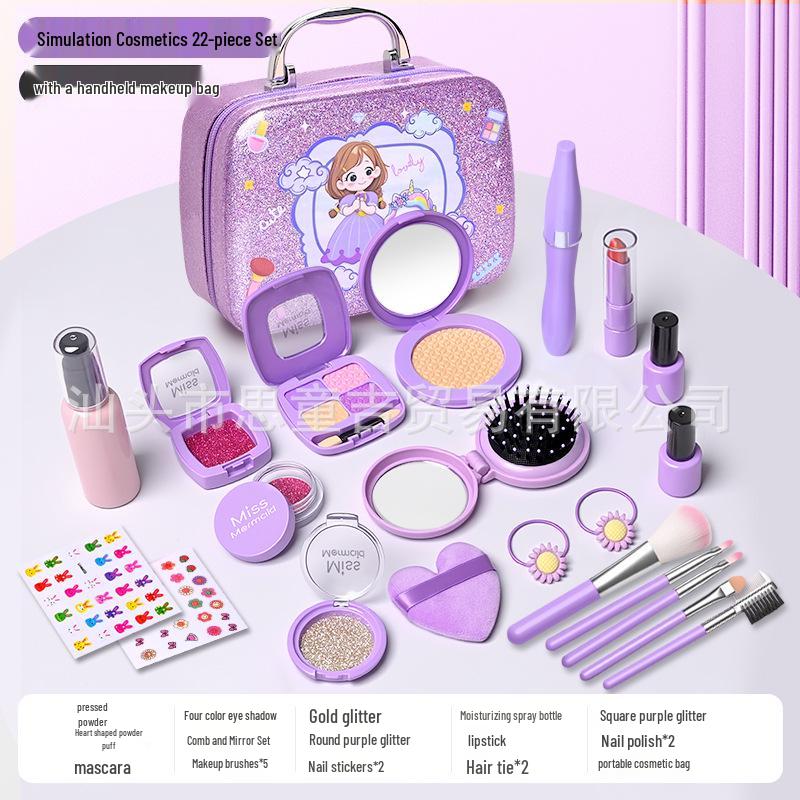 Tocador de Juguete para Niñas con Maquillaje y Joyas, Incluye Bolso de Princesa