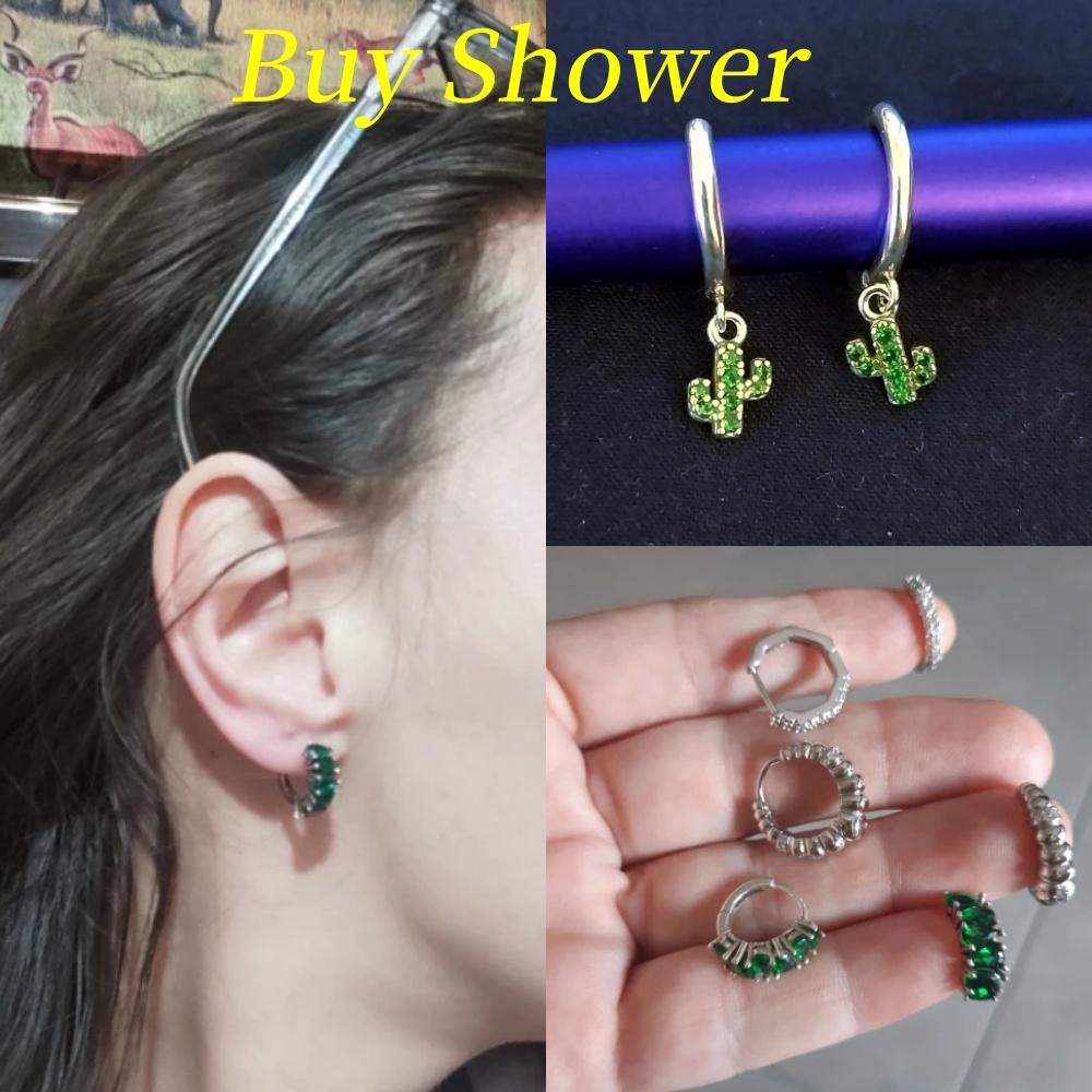 Hot Sale 925 Sterling Silver Animal Plant Green Series Jewelry Fashion Zircon Circle Hoop Earrings for Women Gift Accessories