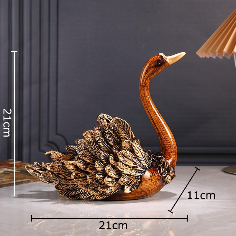 European Retro Swan Creative Artwork Ornaments Valentine's Day Gift Desk Decoration Swan Resin Sculpture Home Decor Accessories