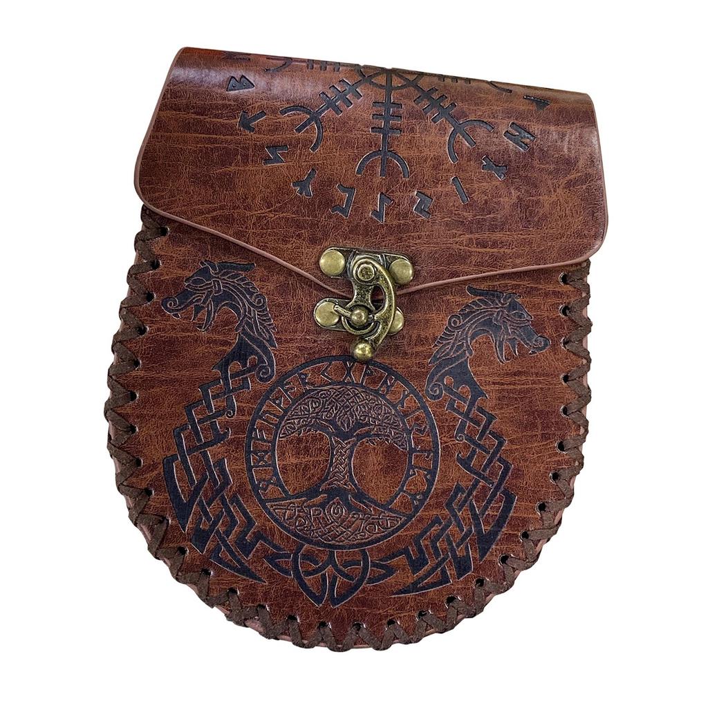 Leather Medieval Belt Pouch, Purse Handmade Style for Game Costume Halloween Knight