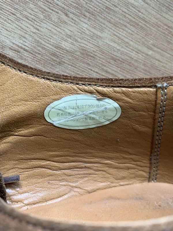 Regal Crepe Sole Nubuck Leather Full Brogue Wingtip 26 Brown Suede Finish Dress Shoes Business(USED)