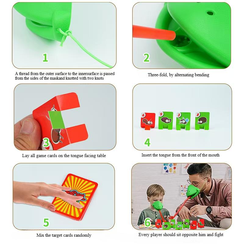 Дитяча Маска Бойова Гра Жаба Хамелеон Язик Плювок Конкурс Крокодил Палець Кусати Інтерактивна Іграшка для Батьків та Дітей
