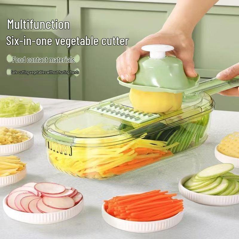 Multifunctional Vegetable Shredder & Slicer: Cabbage, Cucumber, Potato Grater with Hand Protector for Commercial Use.