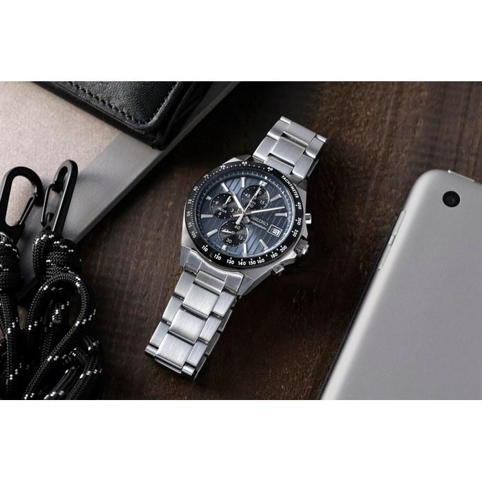 Seiko Selection SBTR041 Men's Quartz Chronograph Watch, Blue Gray/Black