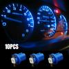 10pcs Car Speed Dashboard Dash Lamp White T5 B8 5D LED Bulbs Lamp Gauge 5050 1SMD Instrument Light Bulbs Interior Accessories