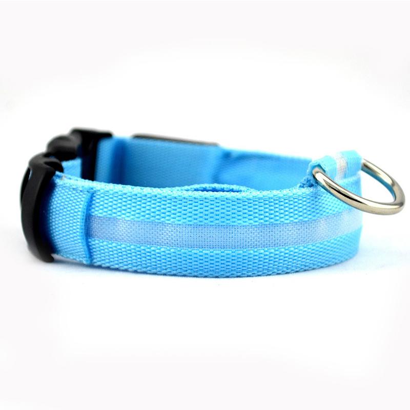 Leopard Led Dog Collar Luminous Adjustable Glowing Collar For Dogs Pet Night Safety Nylon Collar Luminous Led Bright Dog Collar