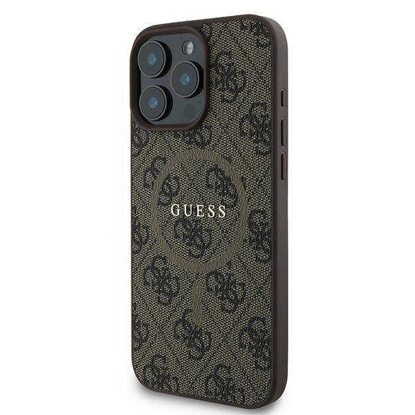 Custodia per iPhone 16 Pro Guess MagSafe Logo Classico Marrone