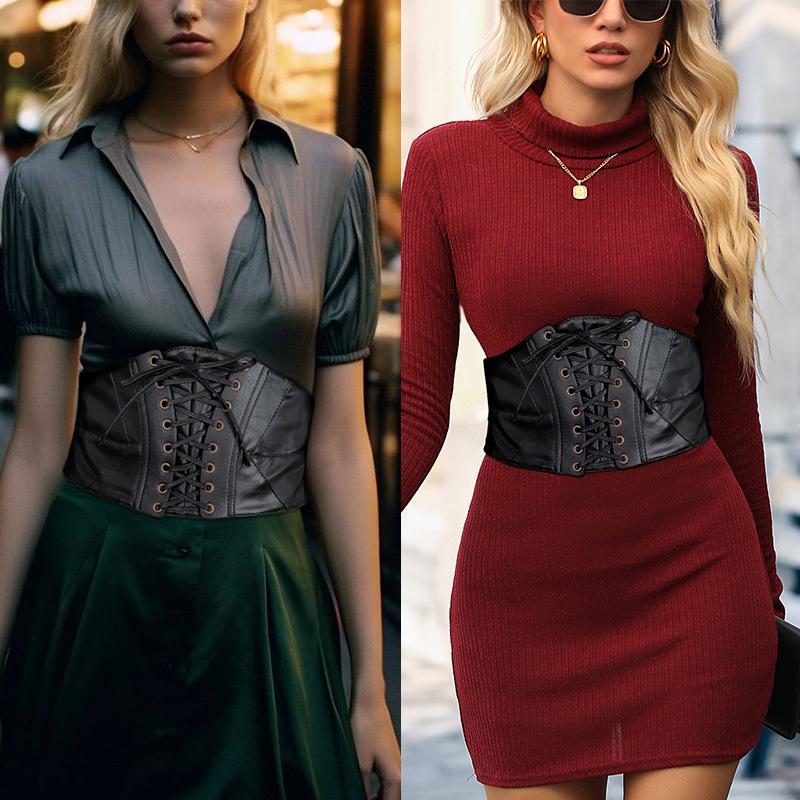 Extra Wide Elastic Waist Seal PU Paired with Sweater Jacket Skirt Decorative Belt Simple and Fashionable Women's Belt High-end Feeling