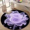 1pc Floral Rose Office Round Area Rug, Indoor Mat Suitable ForOffice, Under Office Chairs Bedroom Living Room Home Decor T148