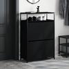 VidaXL Shoe Cabinet Black 75x34x112 Cm Engineered Wood 840034