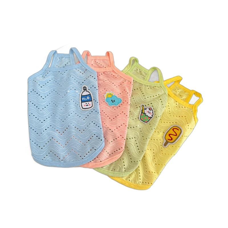 Spring and summer puppy dog clothes dog suspenders thin breathable medium puppy two-legged pet cat clothes cat supplies