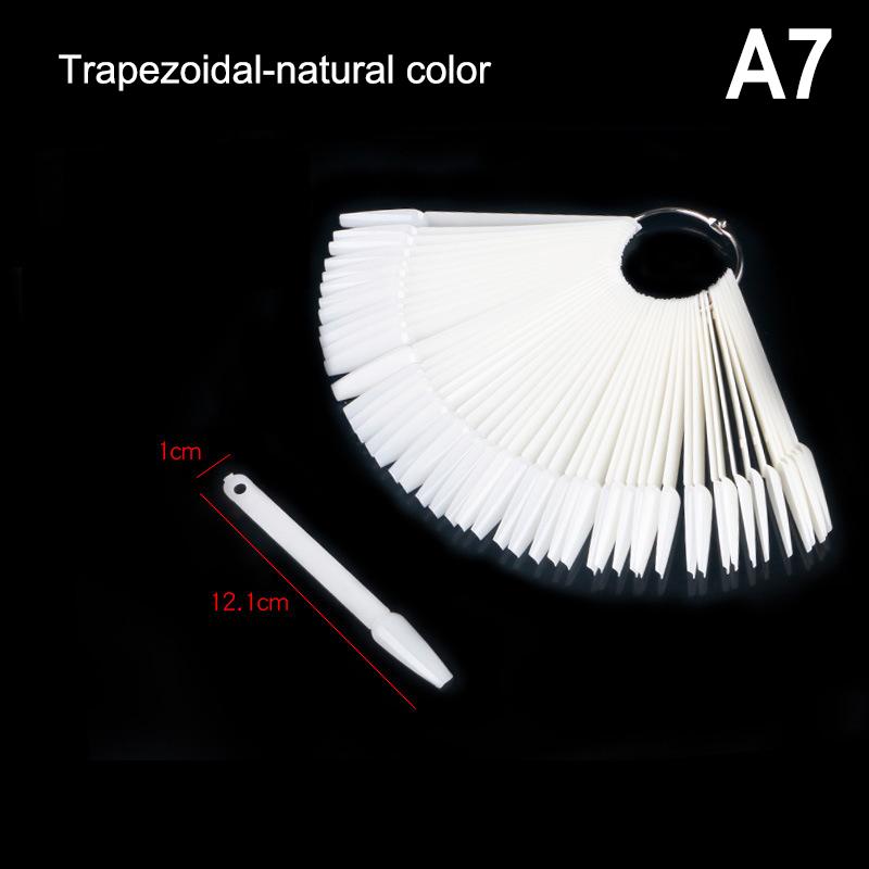 50Pcs False Nail Tips Polish Palette Nail Art Practice Color Display Sticker, Press On Nails Showing Shelf for DIY Manicure Tool