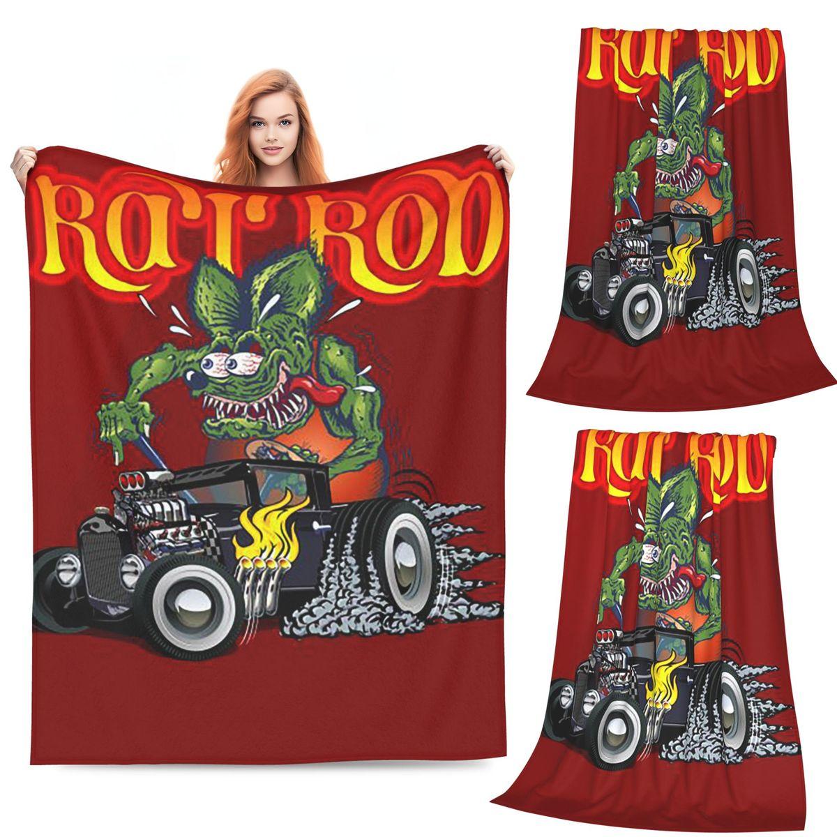 

Tales Of The Rat Fink Anime Blanket Soft Warm Flannel Throw Blanket Cover for Bed Living room Picnic Travel Home Couch 80x120cm