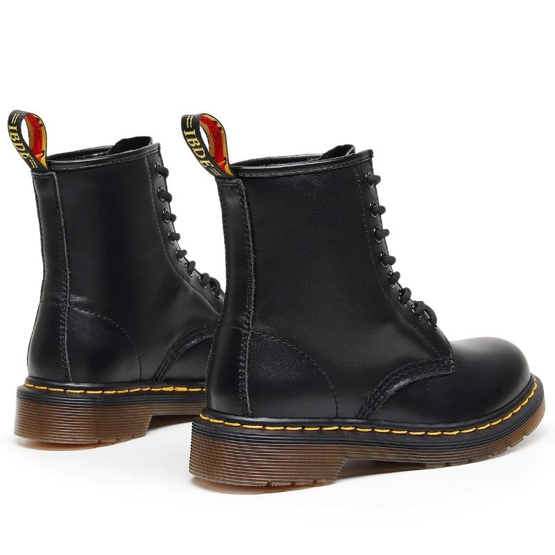 High Top Martin Boots Women's Classic Soft Leather Short Boots Men's and Women's Leather Boots Round Head Trend