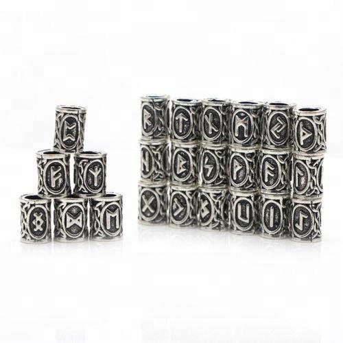 Antik Gold Bronze Farbe Wikinger Nordische Runen Haar Bart Perlen DIY Armband Schmuck Skandinavische Anhänger