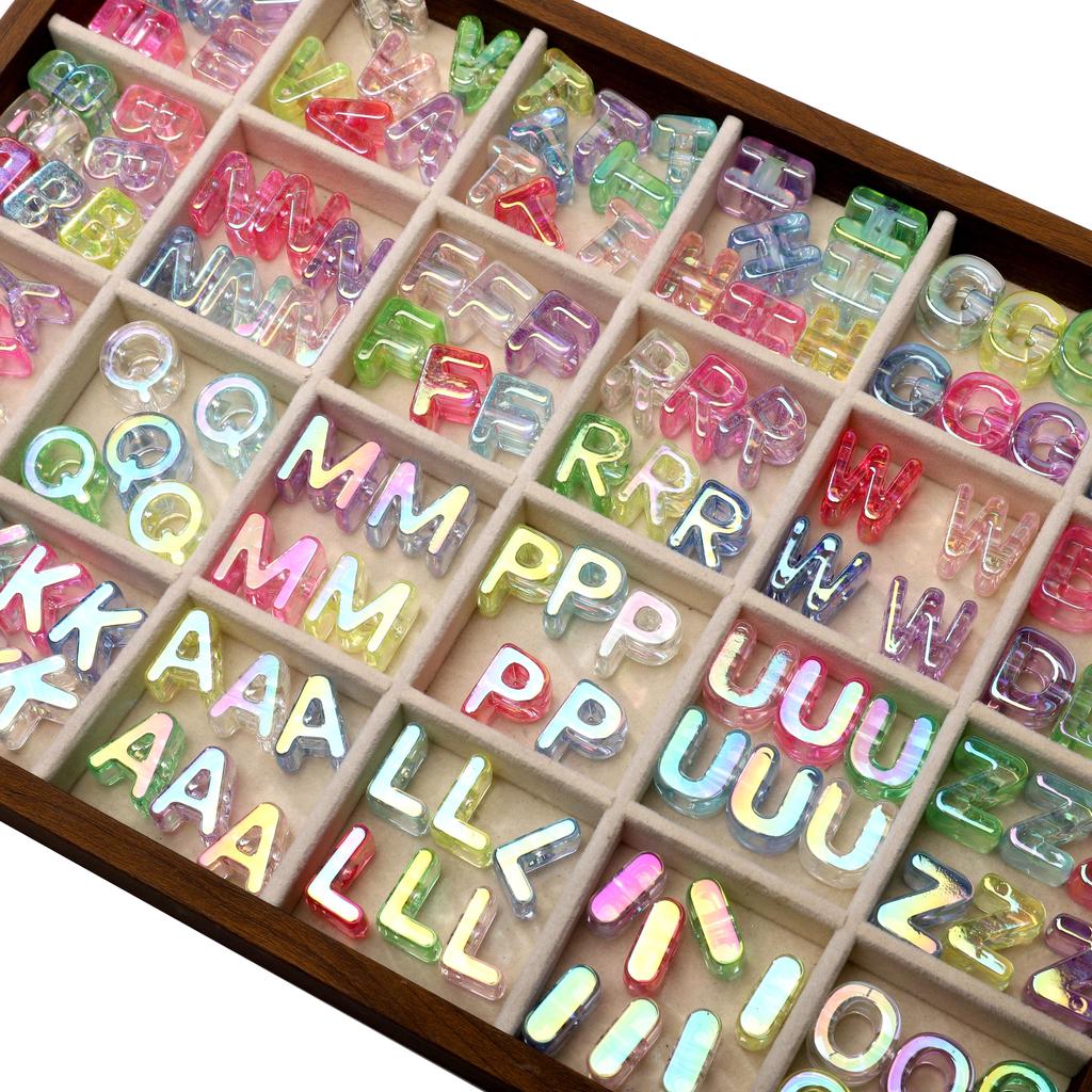 5 Stück Acrylperlen Regenbogen Sonnenschein Buchstabenperle für DIY Halskette Armband Ohrringe Schmuckherstellung Bastelzubehör