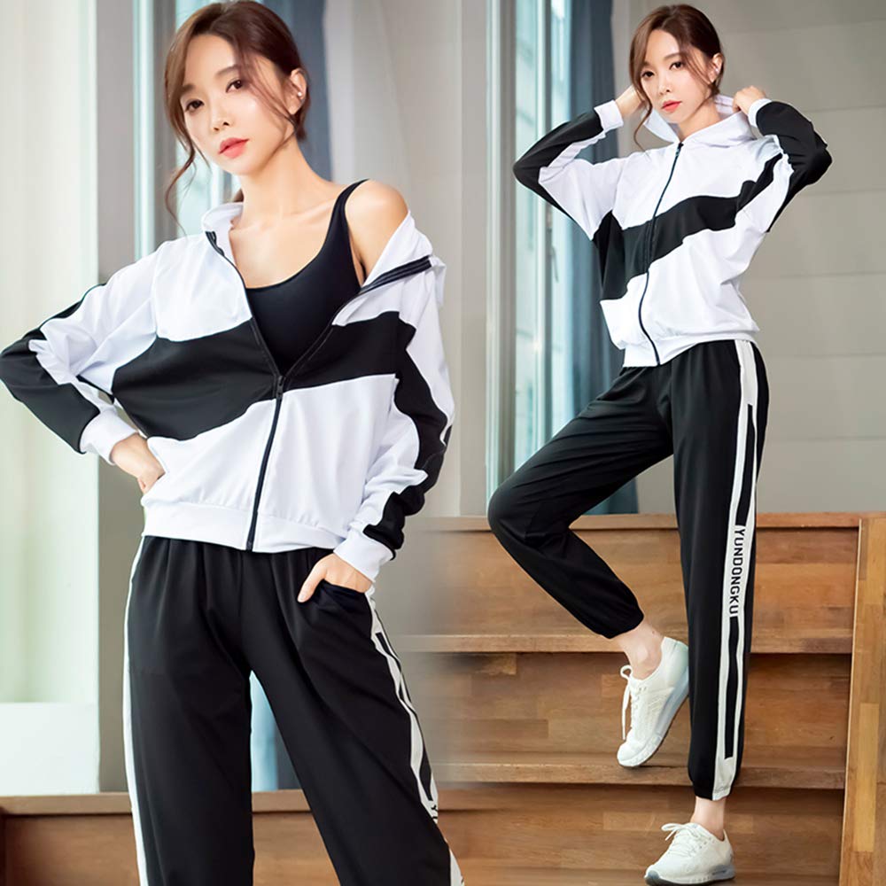 Shuanau Yoga and Sportswear Padded Top and Bottoms for Training and Perfect for and Winter Women's 4-Piece Set, Stretchy, Moisture-Wicking,
