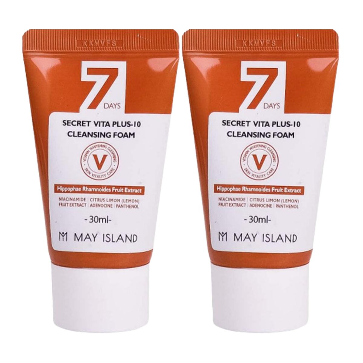 May Island 7 Days Secret Vita Plus 10 Очищающая пенка Осветляющая Глубокое очищение 30мл*2шт