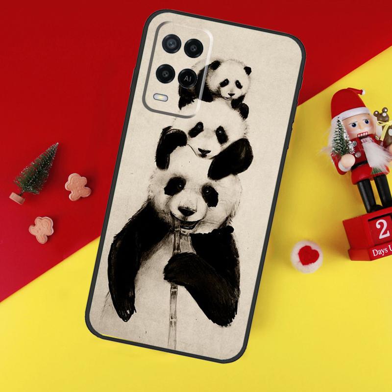 Panda Animal Cute Bear Case For Oppo A80 A60 A40 A15 A16 A17 A57 A94 A74 A54 A76 A96 A18 A38 A58 A78 A98 A6 A5 Pro