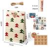 24pcs Christmas Kraft Holiday Gift Paper Packaging Candy Apple Bags Gifts Tote Bags Set Party Decoration Supplies