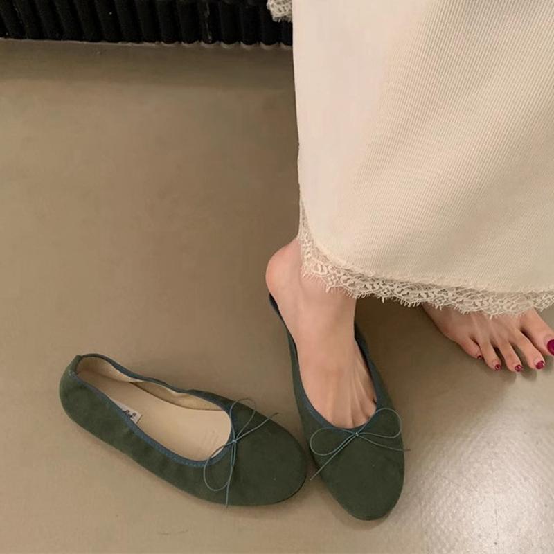 

Fashion SUOJIALUN 2025 New Brand Women Flat Shoes Fashion Round Toe Shallow Slip On Ladies Elegant Boat Shoes Soft Flat Heel Ballerina S 35 зелёный